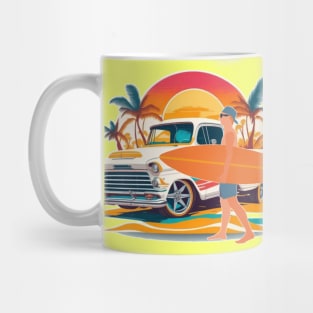 summer time at sea beach for surfing Mug